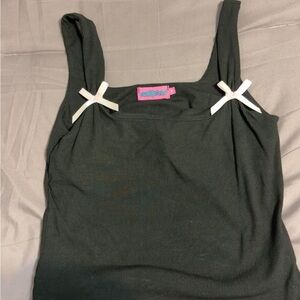 Edikted black tank top with pink bows